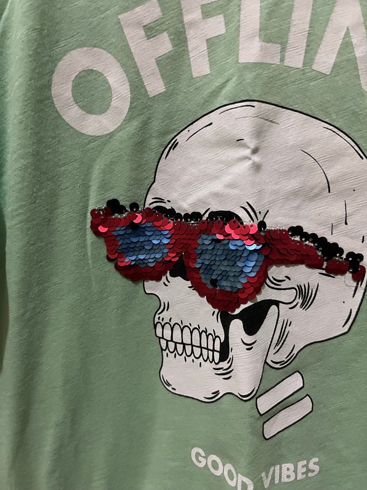 Yeşil Baskılı Pamuklu Erkek Tişört - Görsel 3