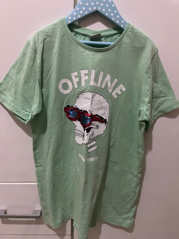 Yeşil Baskılı Pamuklu Erkek Tişört - Görsel 2