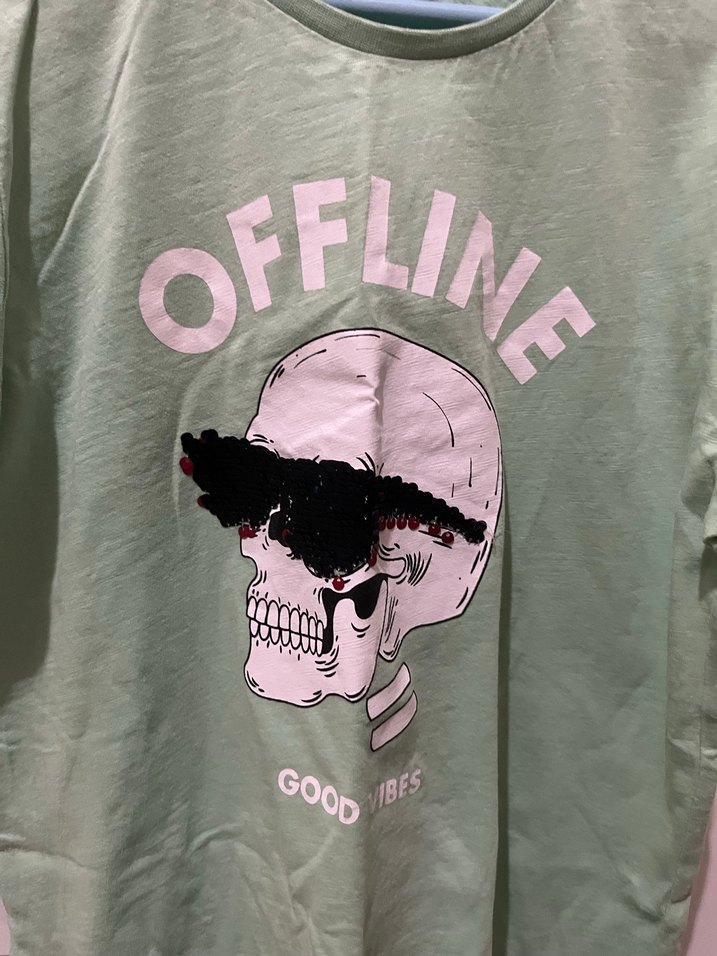 Yeşil Baskılı Pamuklu Erkek Tişört - Görsel 4