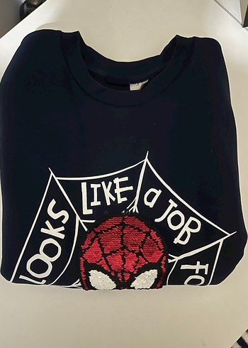 Çift Yönlü Payetli Spider-Man Rozet 9 10 yaş - Görsel 4