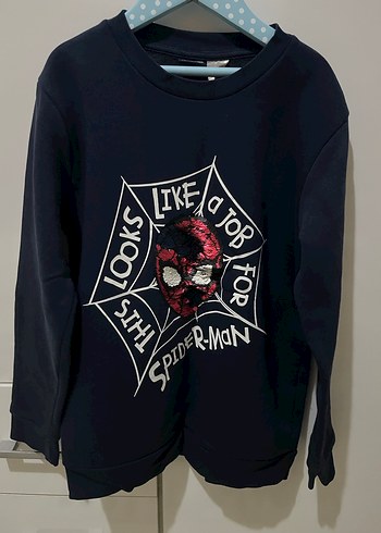 Çift Yönlü Payetli Spider-Man Rozet 9 10 yaş - Görsel 5