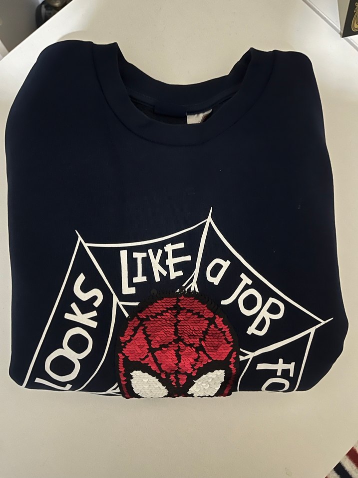 Çift Yönlü Payetli Spider-Man Rozet 9 10 yaş - Görsel 4