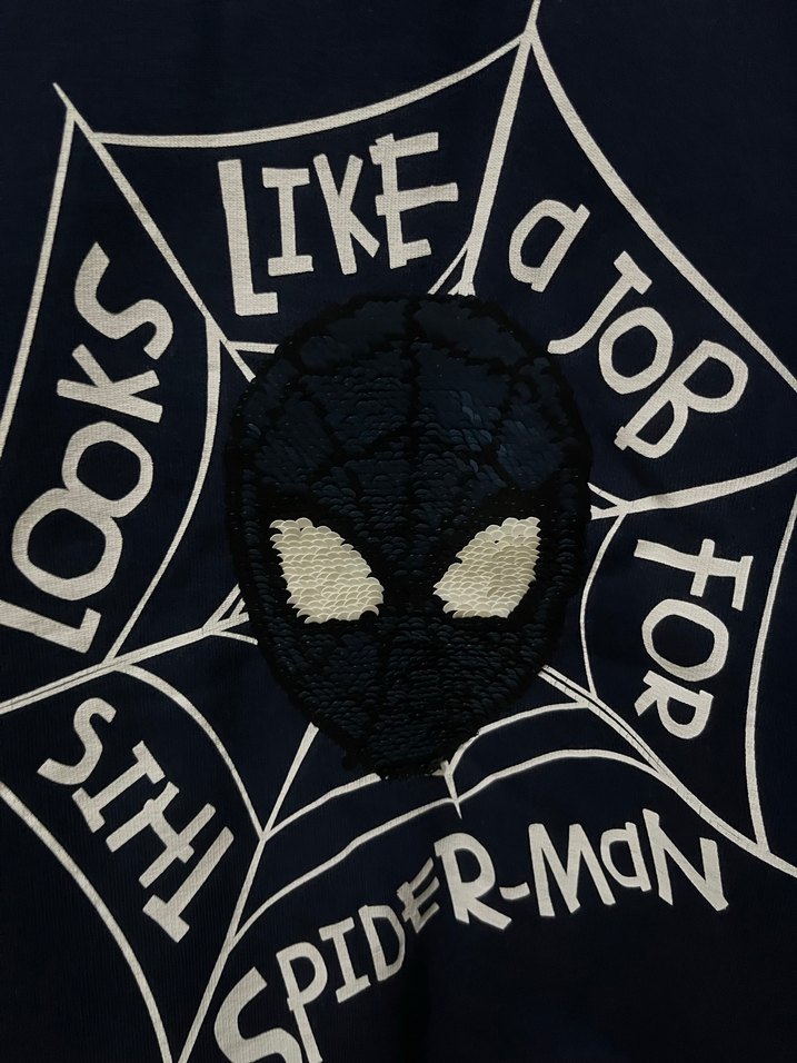 Çift Yönlü Payetli Spider-Man Rozet 9 10 yaş - Görsel 2