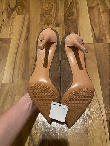 40 Beden camel Renk Zara File Topuklu Ayakkabı