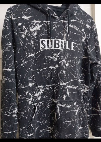 s Beden Siyah Kapüşonlu Uzun Kollu Tie-Dye Sweatshirt