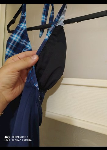 Kadın Mavi Bağlamalı Kısa Mayo - Görsel 3