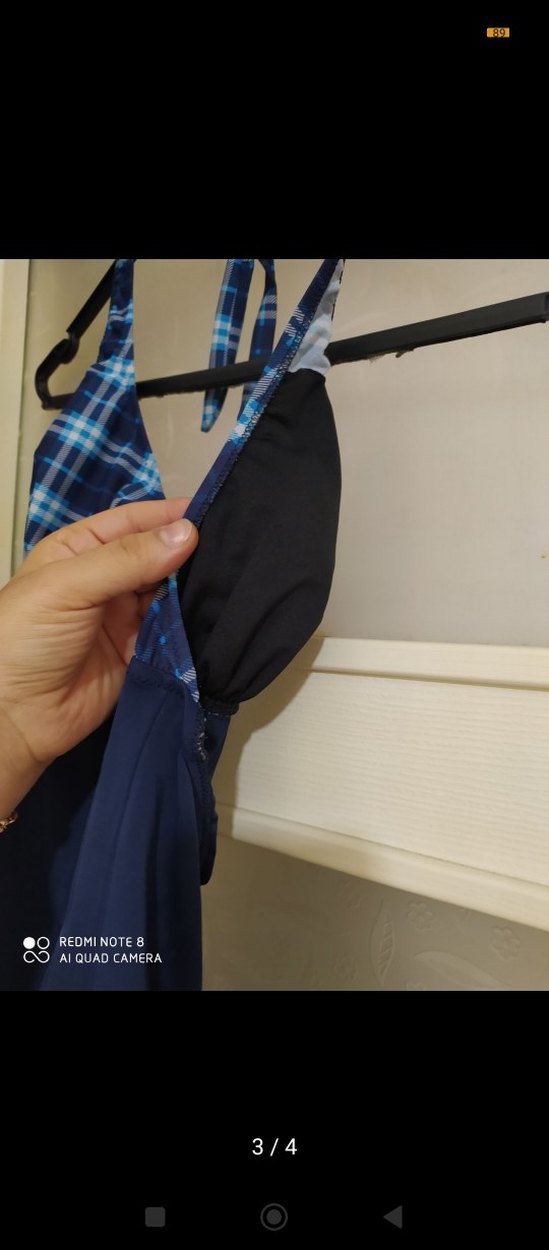 Kadın Mavi Bağlamalı Kısa Mayo - Görsel 3