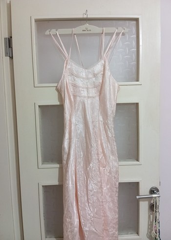 Pembe Vintage Bohem Uzun Kadın Sabahlık - Görsel 3