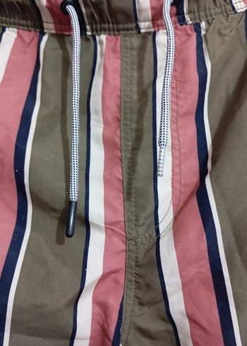 Çizgili Bel Bantlı Erkek Şort Mayo - Görsel 6