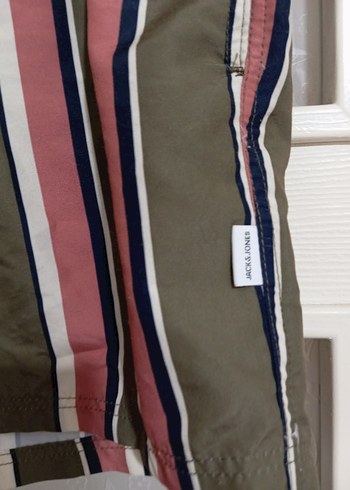 Çizgili Bel Bantlı Erkek Şort Mayo - Görsel 4