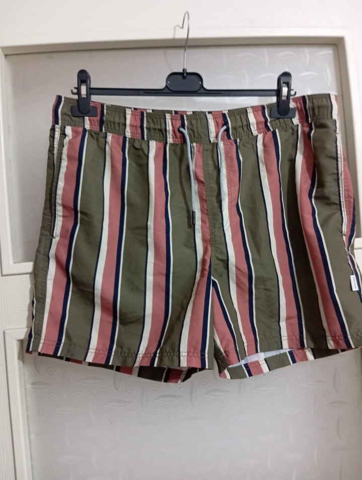 Çizgili Bel Bantlı Erkek Şort Mayo - Görsel 3