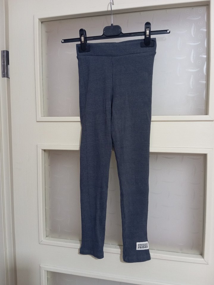 Kız Çocuk Gri Denim Tayt - Görsel 2