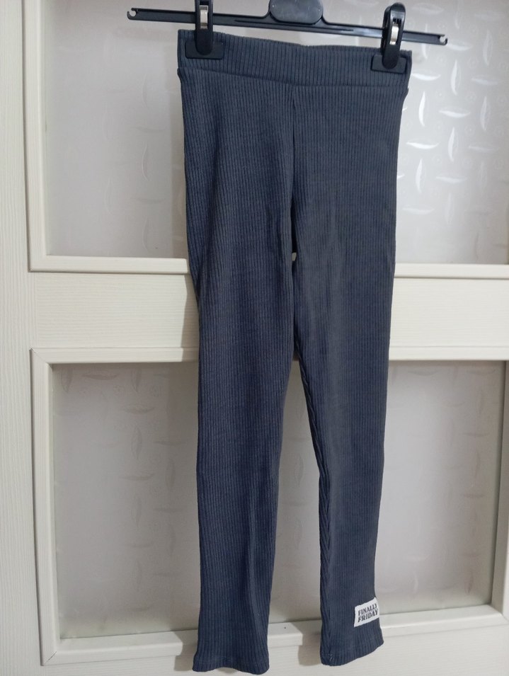 Kız Çocuk Gri Denim Tayt - Görsel 3