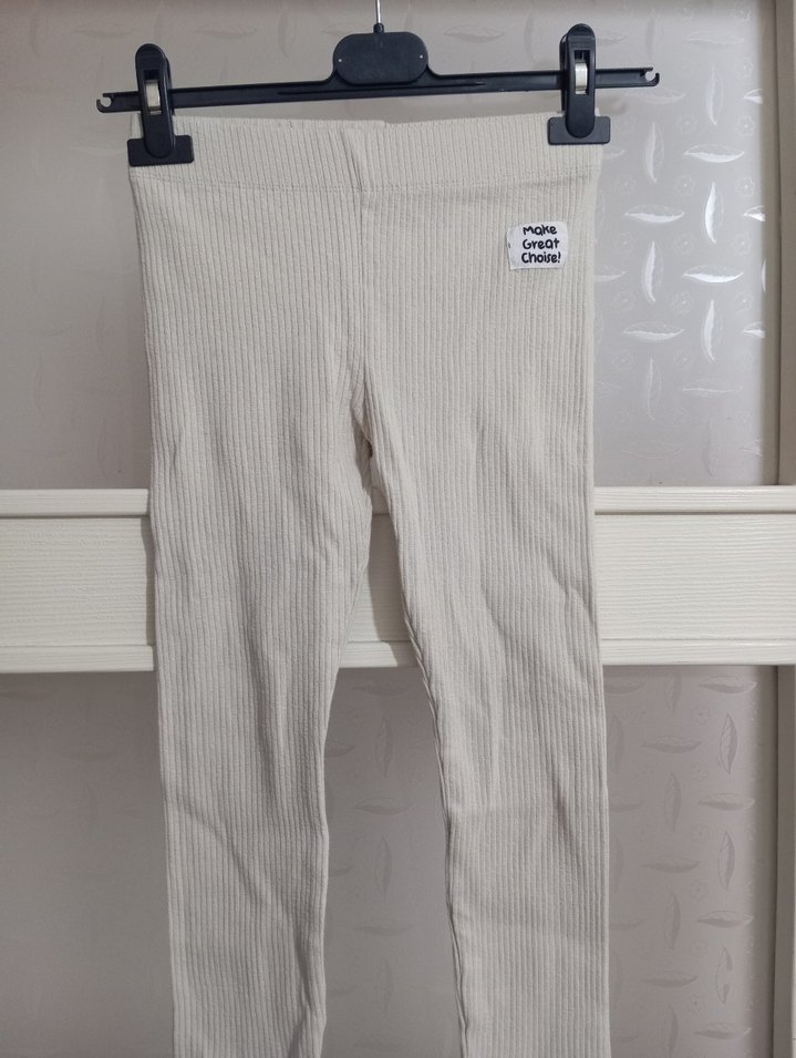 Kız Çocuk Bej Keten Tayt - Görsel 3