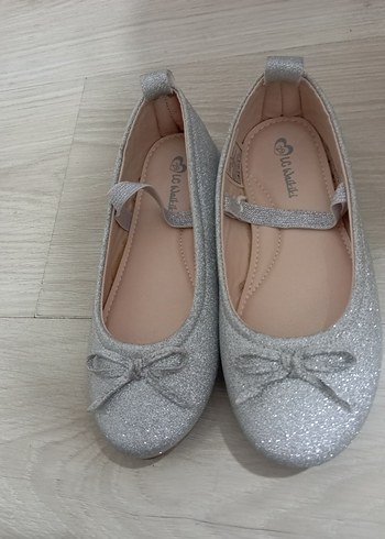 Kız Çocuk Gri Simli Babet Ayakkabı - Görsel 3