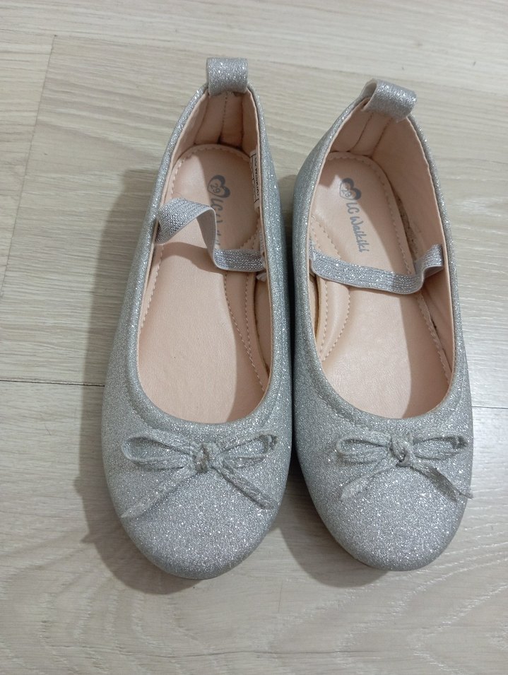 Kız Çocuk Gri Simli Babet Ayakkabı - Görsel 2