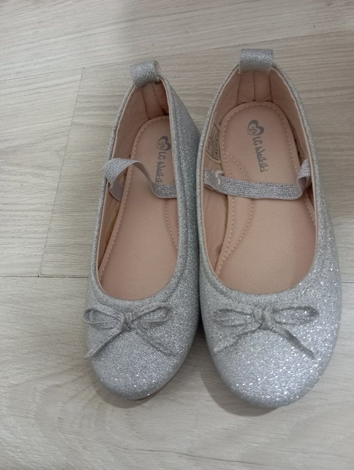 Kız Çocuk Gri Simli Babet Ayakkabı - Görsel 3