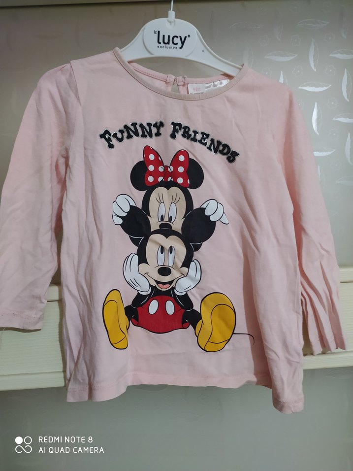 Pembe Uzun Kollu Kız Çocuk Tişört - Görsel 4