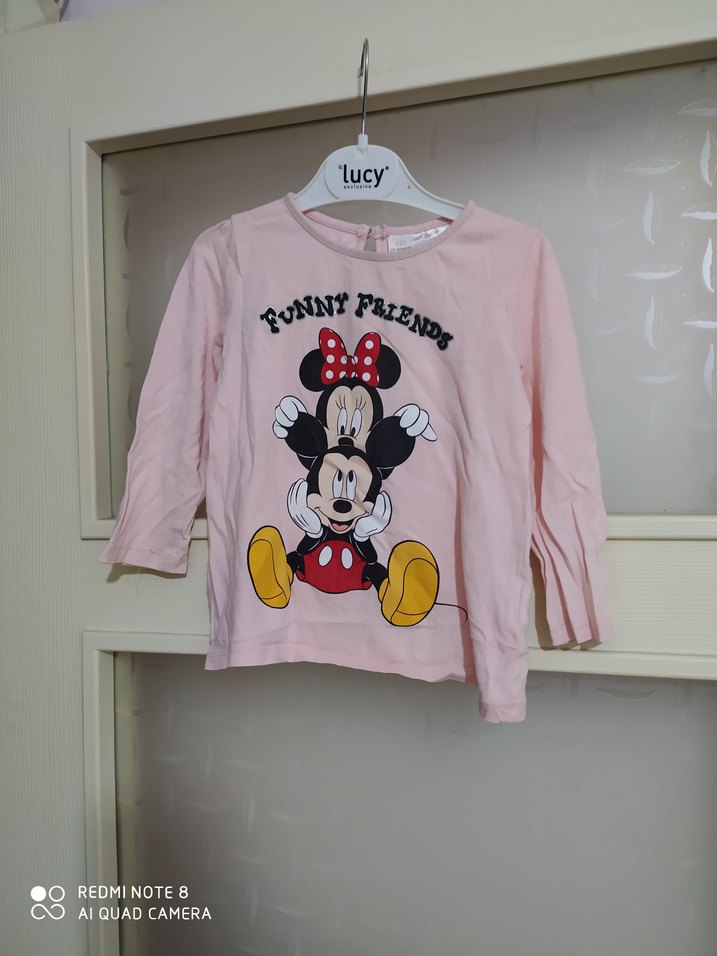 Pembe Uzun Kollu Kız Çocuk Tişört - Görsel 2