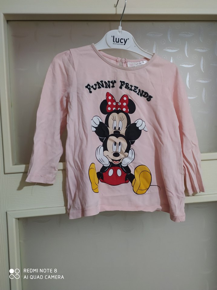 Pembe Uzun Kollu Kız Çocuk Tişört - Görsel 3