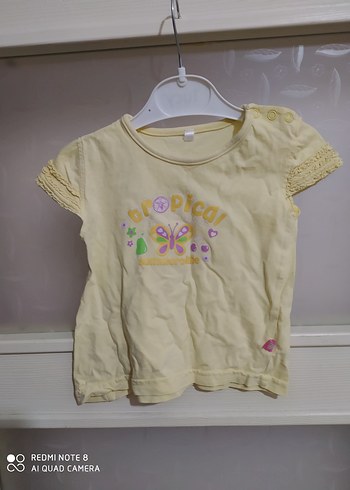 Kız Çocuk Sarı Fırfırlı Tişört - Görsel 2