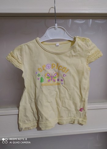 Kız Çocuk Sarı Fırfırlı Tişört - Görsel 4