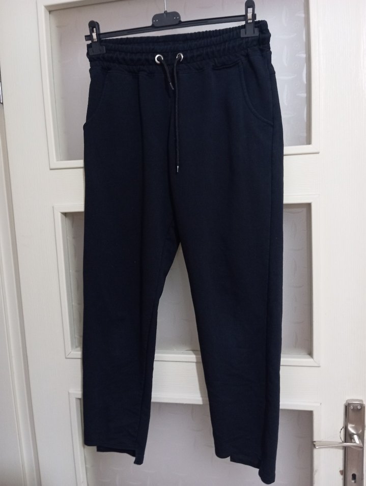 Erkek Siyah Kemerli Rahat Kesim Eşofman Altı - Görsel 2