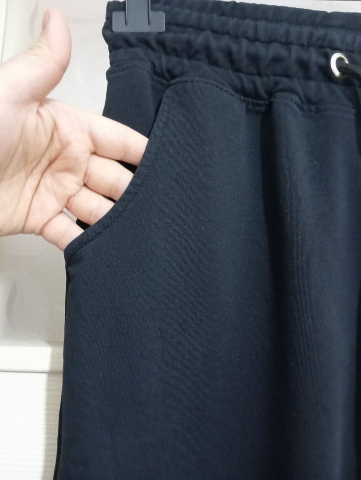 Erkek Siyah Kemerli Rahat Kesim Eşofman Altı - Görsel 5