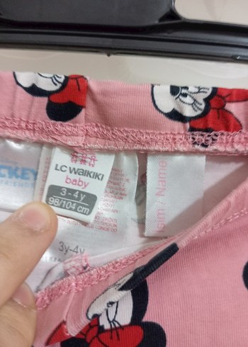 Pembe Minnie Baskılı Kız Tayt - Görsel 6