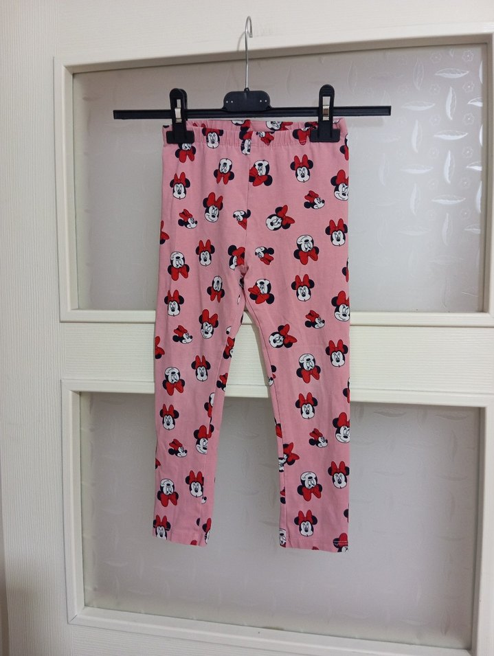 Pembe Minnie Baskılı Kız Tayt - Görsel 2