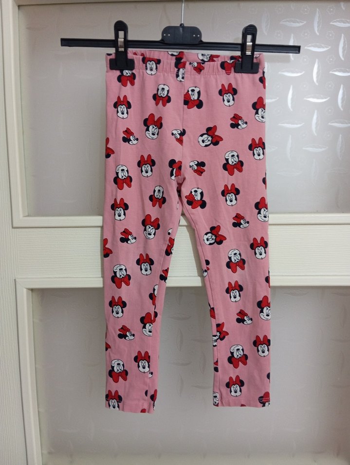 Pembe Minnie Baskılı Kız Tayt - Görsel 4