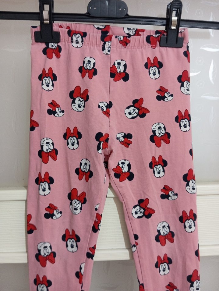 Pembe Minnie Baskılı Kız Tayt - Görsel 5