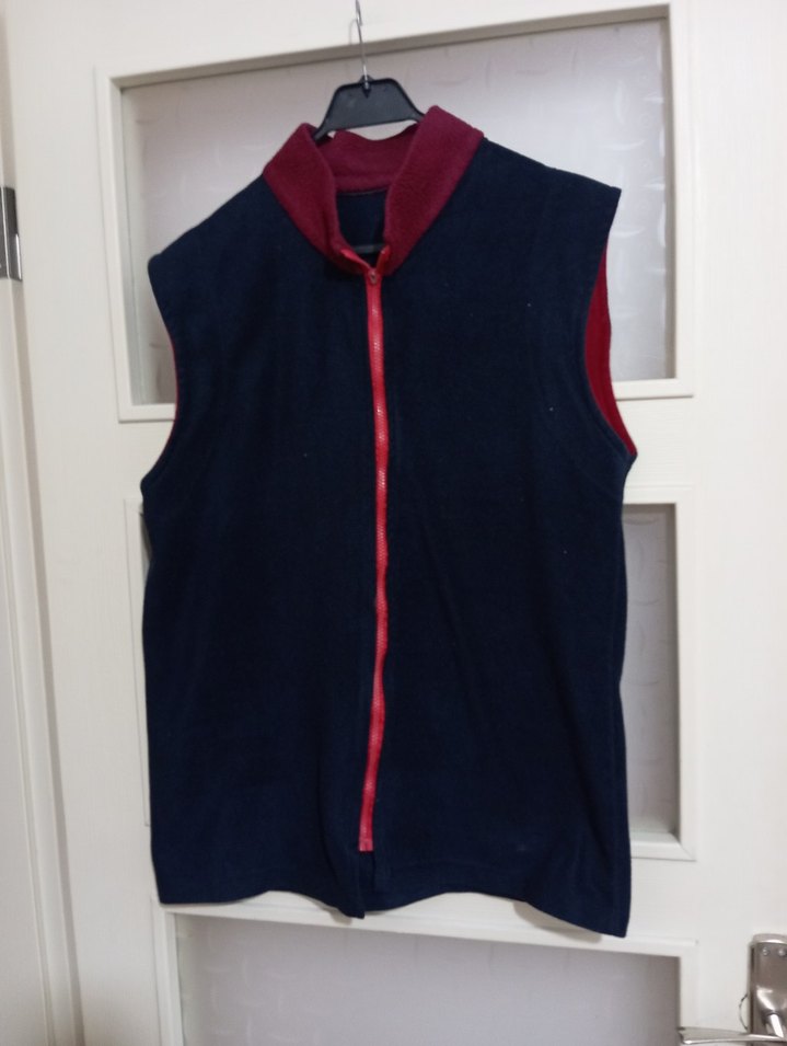 Bordo Fermuarlı Erkek Yelek - Görsel 2