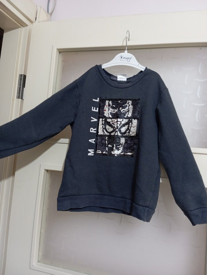 Erkek Çocuk Marvel Baskılı Gri Sweatshirt - Görsel 2