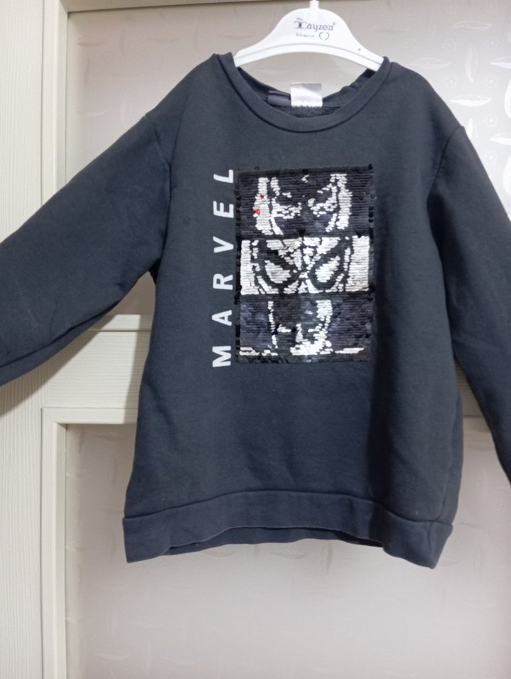 Erkek Çocuk Marvel Baskılı Gri Sweatshirt - Görsel 4