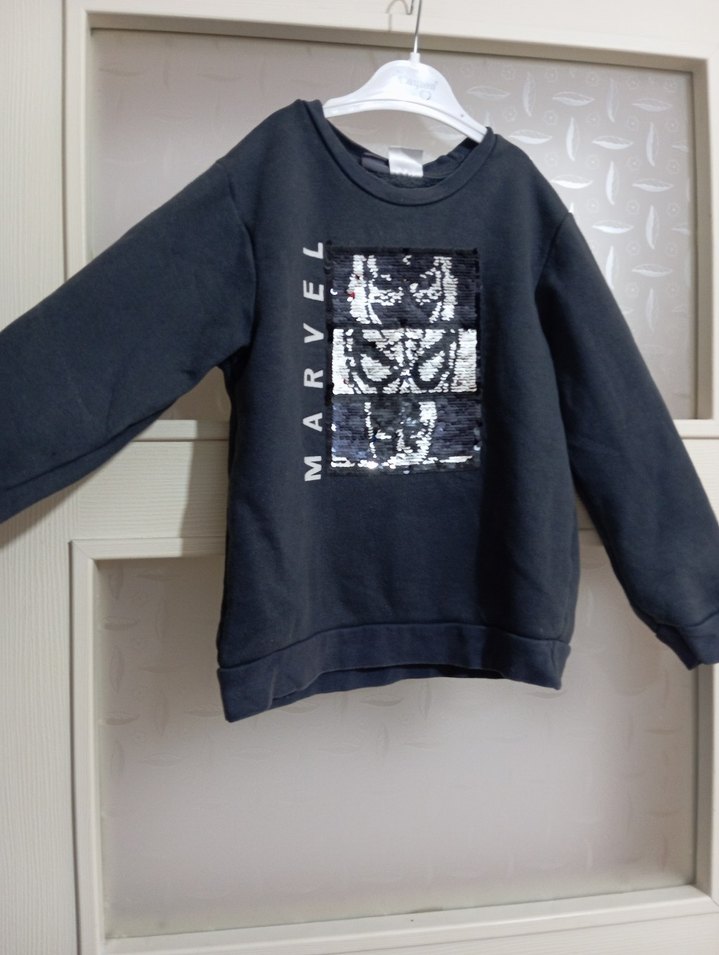 Erkek Çocuk Marvel Baskılı Gri Sweatshirt - Görsel 3