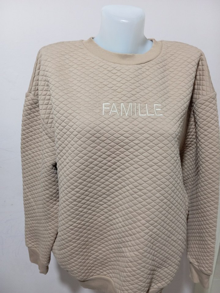 Bej Kapitone FAMILLE Sweatshirt — görsel 4/9