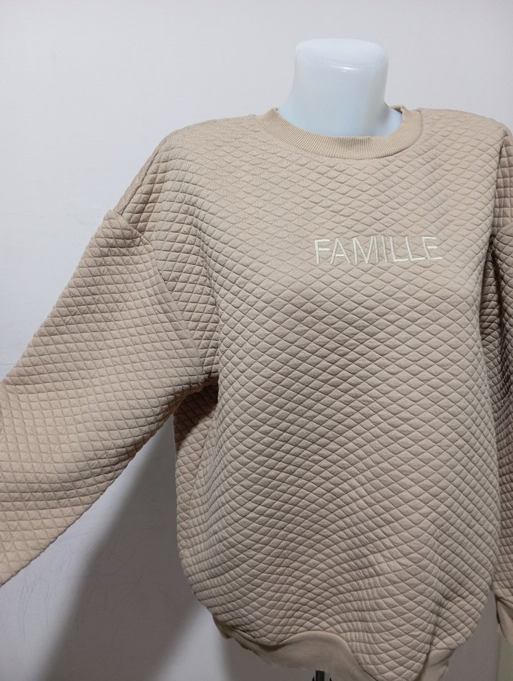 Bej Kapitone FAMILLE Sweatshirt — görsel 6/9