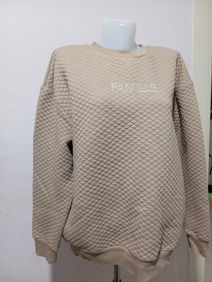 Bej Kapitone FAMILLE Sweatshirt — görsel 3/9