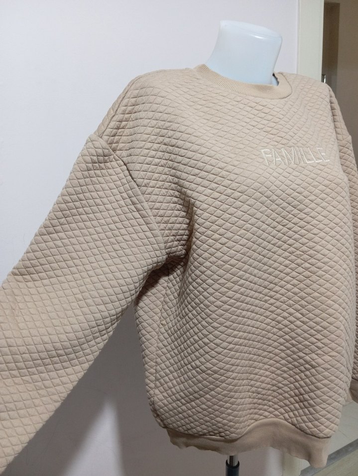 Bej Kapitone FAMILLE Sweatshirt — görsel 5/9
