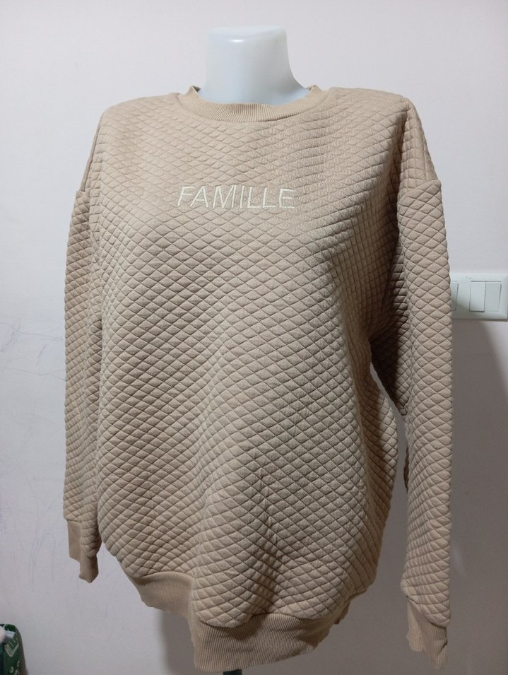 Bej Kapitone FAMILLE Sweatshirt — görsel 2/9