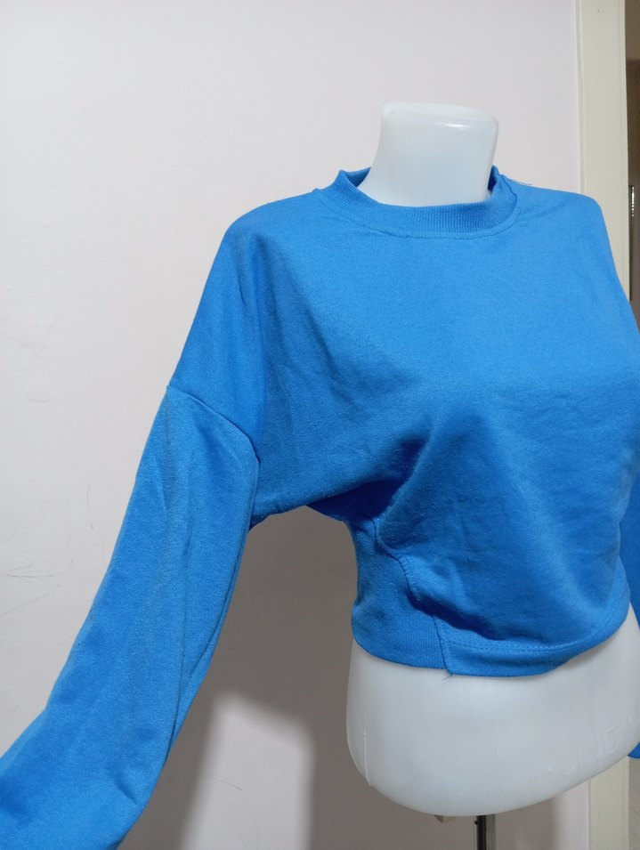 Canlı Mavi Bisiklet Yaka Sweatshirt — görsel 5/7