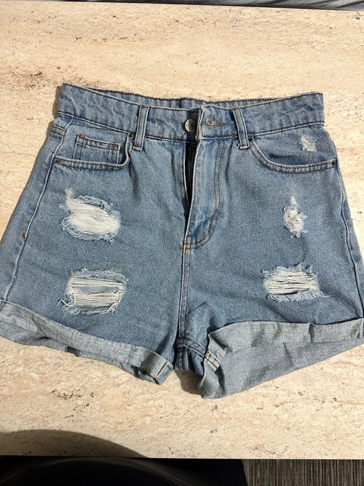 Kadın Mavi Mini Denim Şort - Görsel 2