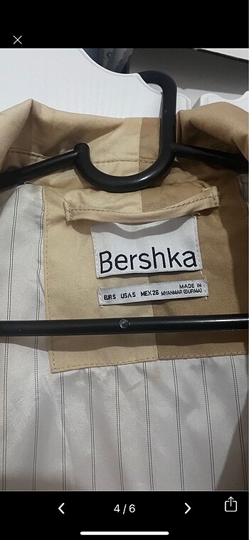 m Beden camel Renk Bershka trençkot
