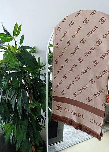 Chanel çift yönlü ince kaşmir şal 