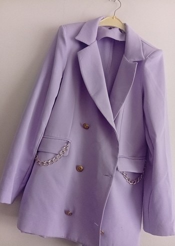 Mor Düğmeli Kadın Blazer Ceket - Görsel 2
