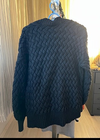 Siyah Örgü Kadın Hırka - Görsel 2