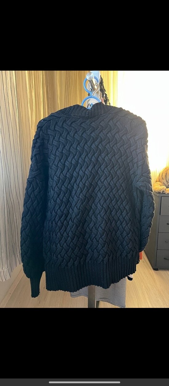 Siyah Örgü Kadın Hırka - Görsel 2