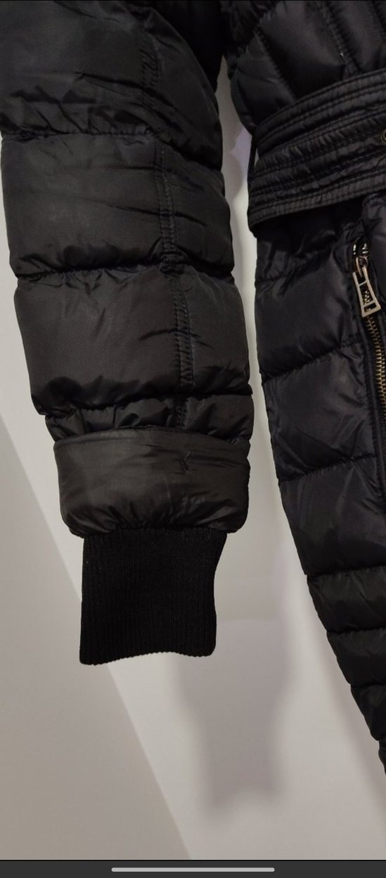 Kemerli Siyah Kadın Kışlık Mont - Görsel 4