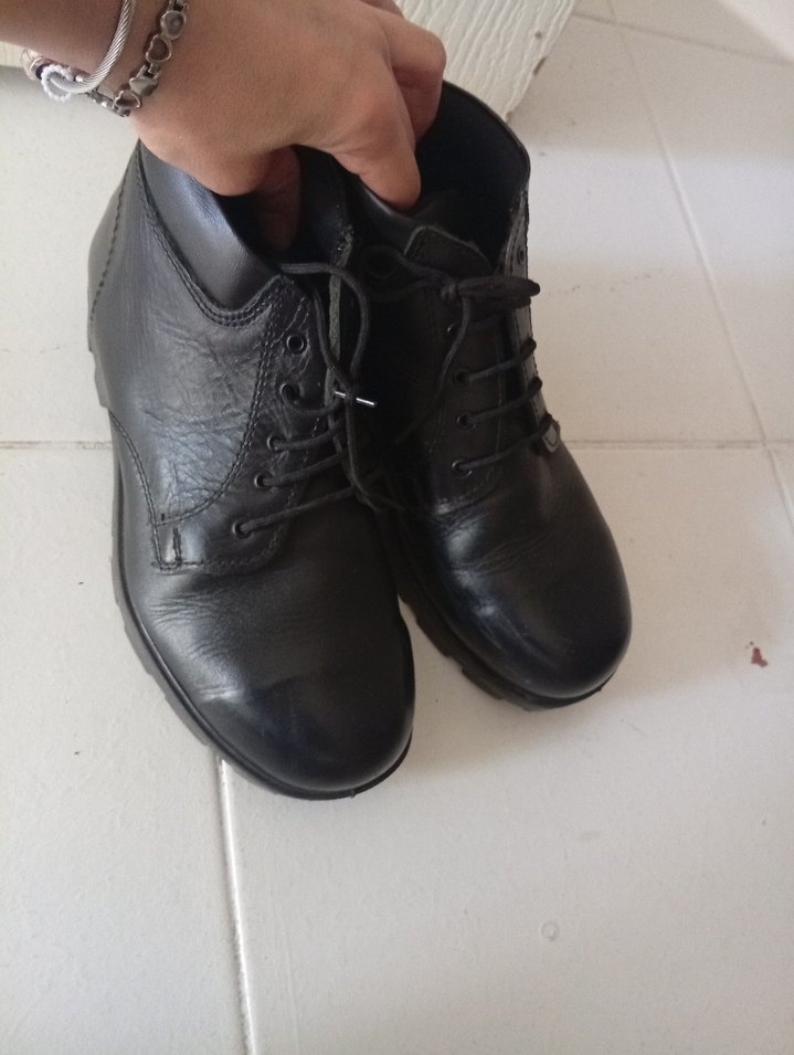 Siyah Minimalist Kadın Bot hakiki deri - Görsel 2